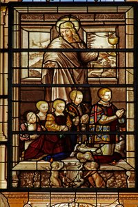 Darstellung von St. Johannes und fünf der Söhne von Anne de Montmorency von French School