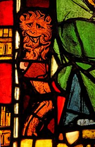 Darstellung eines Löwen im St. Petrus Panel: aus der Kapelle des Schlosses, Rouen? von French School