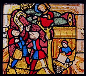 Darstellung einer Szene aus dem Leben des Heiligen Lie, aus dem Hotel Dieu, Provins von French School