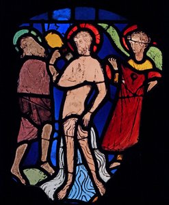 Darstellung der Taufe im Jordan, aus der Ste Chapelle von French School