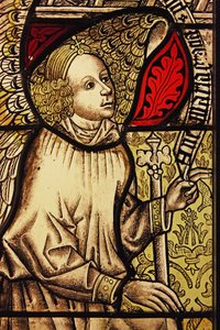 Der Engel Gabriel bei der Verkündigung, ursprünglich aus dem Oberrhein von French School