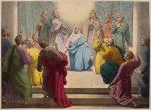Herabkunft des Heiligen Geistes, Illustration aus einem Katechismus L