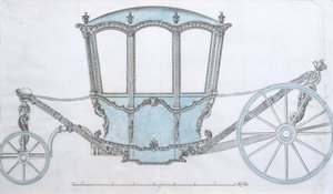 Entwurf für eine Kutsche, um 1760