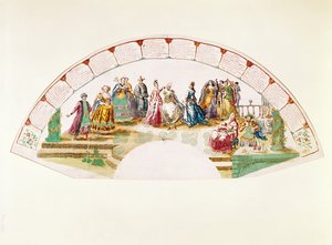 Entwurf für einen Fächer zur Feier des Tanzes und Karnevals der Nationen, 1733