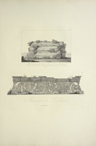 Abgetrennter Teil der Cholula-Pyramide und Denkmal von Xochicalco, Illustration aus 