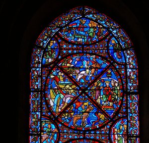Detail eines Fensters, das Szenen aus dem Leben des hl. Stephanus darstellt (Detail) von French School