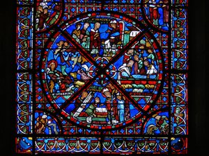 Detail eines Fensters, das Szenen aus dem Leben des hl. Stephanus darstellt (Detail) von French School