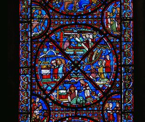 Detail eines Fensters, das Szenen aus dem Leben des hl. Stephanus darstellt (Detail) von French School