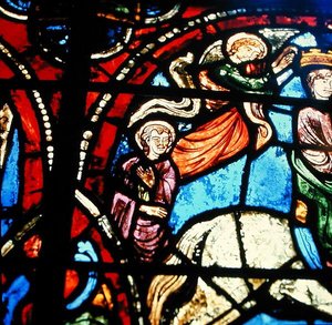 Detail eines der Fenster von French School