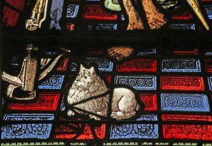 Detail aus dem Martyrium des hl. Sebastian - ein Hund von French School