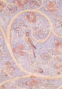 Detail eines Vogels, aus der Wanddekoration des Schlafzimmers des Papstes, ca. 1334-62