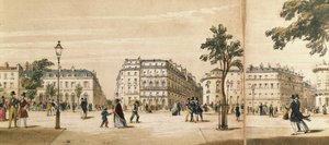 Detail eines Panoramas des Boulevard des Italiens, ca. 1840
