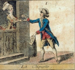 Detail des Spiels der Cree-Gans: die Ratsche von French School