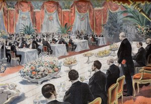 Abendessen für Führungskräfte des französischen Handels und der Industrie an der Pariser Börse