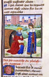 Diogenes, aus Histoire des Philosophes, spätes 15. Jahrhundert von French School