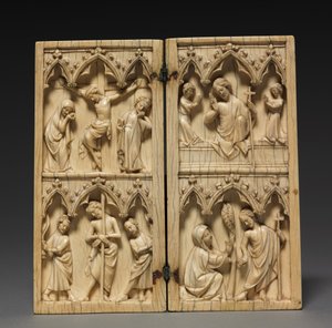 Diptychon: Szenen aus der Passion und dem Jenseits Christi, ca. 1330-1350