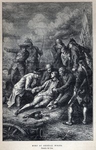 Entdecke Kanada: Tod von General James Wolfe (1727-1759), britischer Militär, in der Schlacht von Quebec am 13. September