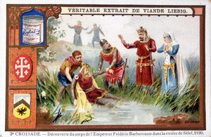 Entdeckung des Körpers von Friedrich Barbarossa im Selef-Fluss von French School