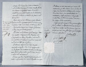 Scheidungserklärung von Kaiser Napoleon Bonaparte (1769-1821) und Kaiserin Josephine (1763-1814) 9. Januar 1810