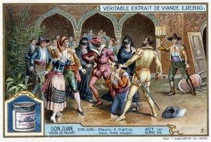 Don Juan: Akt I, Szene XX, Don Juan auf dem Maskenball - Chromo Liebig