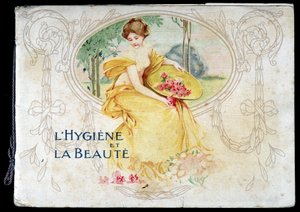 Zeichnung, die eine nackte junge Frau darstellt, die Hygiene und Schönheit symbolisiert. von French School