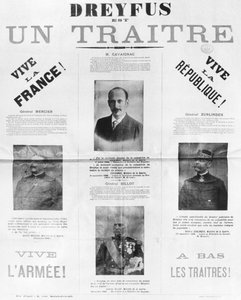 Dreyfus ist ein Verräter, Plakat mit den Porträts seiner Verleumder, Ende des 19. Jahrhunderts