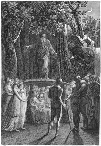 Druiden in der Bretagne, Illustration aus Voyage dans le Finistere von Jacques Cambry, Paris, veröffentlicht 1801