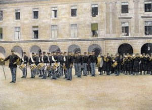 Trommeln, Trompeten und Musik - in „Album militaire“ - Legion der Garde