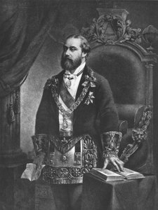 Edward (1841-1910) Prinz von Wales, später Edward VII., als Großmeister der Freimaurerei, 1884 von French School