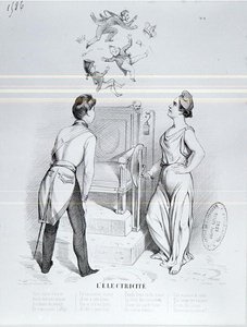 Elektrizität, Karikatur der Revolution von 1848 von French School