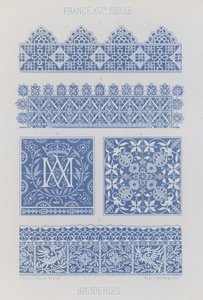 Stickerei (Chromolithografie) von French School