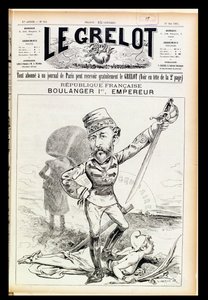 Kaiser Boulanger der Erste, Karikatur auf dem Titelblatt von Le Grelot, 29. Mai 1887