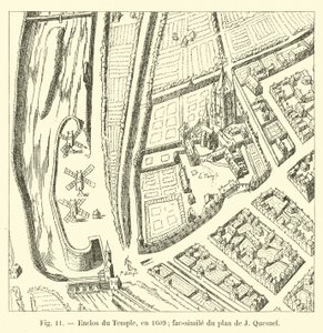 Enclos du Temple, 1609 (Faksimile des Plans von J. Quesnel) von French School