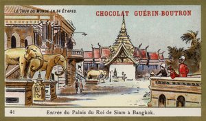 Eingang des Palastes des Königs von Siam in Bangkok von French School