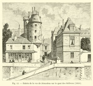 Eingang zur Rue de Jérusalem am Quai des Orfèvres, 1850 von French School