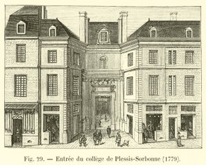 Eingang des Kollegs von Plessis-Sorbonne, 1779 von French School