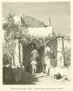Eingang zu einem Gasthaus in Capri von French School