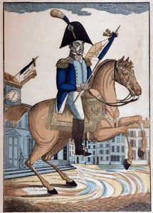 Reiterporträt von General Marie Joseph Gilbert Motie Motier, Marquis de Lafayette (1757-1834) (La Fayette), Oberbefehlshaber der Nationalgarde von Frankreich von French School