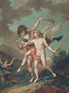 Eros geführt von Wahnsinn, graviert von Godefroy