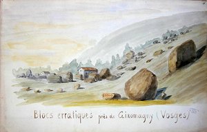 Erratische Blöcke bei Giromagny in der Region Vogesen von French School