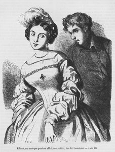 Etienne Lousteau spricht mit einer Schauspielerin, Illustration aus 