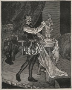 Etienne Marin Melingue (1808-1875), französischer Schauspieler, spielt den Bildhauer Benvenuto Cellini in Alexandre Dumas