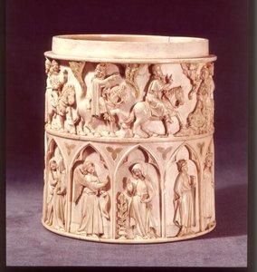 Eucharistie-Topf, der die Heiligen Drei Könige und die Verkündigung darstellt, aus Citeaux