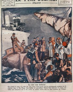 Europäische Patrouillenschiffe greifen Sklavenhändler im Roten Meer an, Titelbild von 