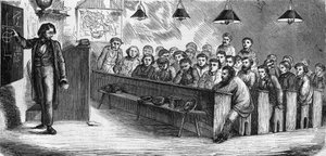 Abendkurs an einer öffentlichen Abendschule in Paris im Jahr 1858
