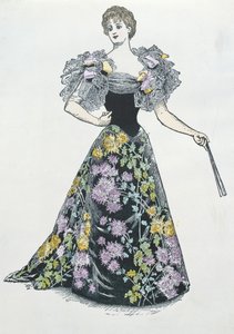 Abendkleid mit Chrysanthemenmotiv, 1894 von French School