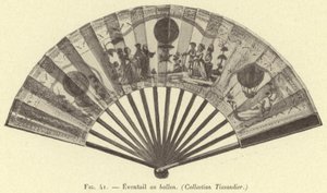 Fächer mit Ballon, (Sammlung Tissandier) von French School