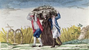 Jeder trägt die Last der Steuern und Staatsschulden, ca. 1789 von French School