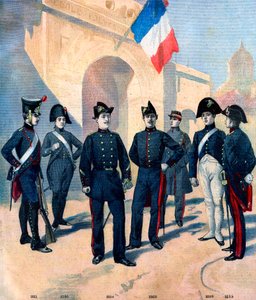 Entwicklung der Uniform der Schüler der Ecole Polytechnique de Paris und ihres Zweispitzes zwischen 1796 und 1894 von French School