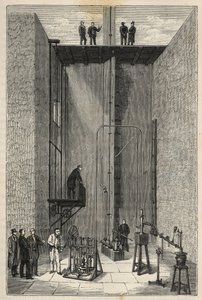 Erfahrung von Henri Victor Regnault (1810-1878) - Henri-Victor Regnault am Collège de France - Gravur in "Sciences put at the door of everyone - physics and chemistry" von Alexis Clerc. Ende 19. Jahrhundert. Privatbesitz von French School